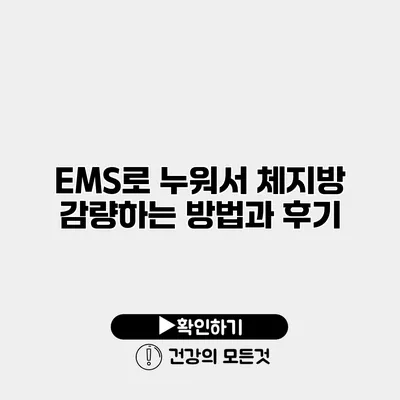 EMS로 누워서 체지방 감량하는 방법과 후기