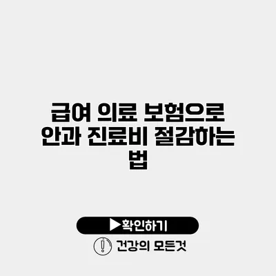 급여 의료 보험으로 안과 진료비 절감하는 법