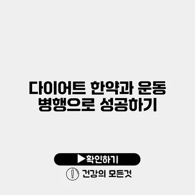 다이어트 한약과 운동 병행으로 성공하기