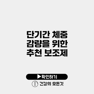 단기간 체중 감량을 위한 추천 보조제