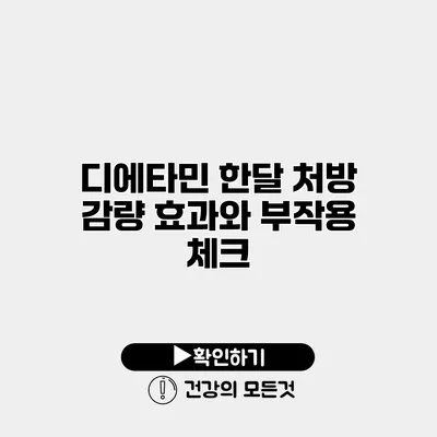 디에타민 한달 처방 감량 효과와 부작용 체크