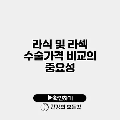 라식 및 라섹 수술가격 비교의 중요성