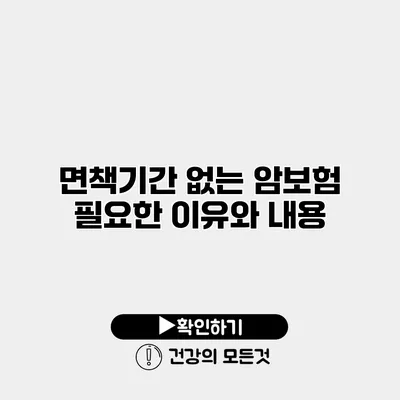 면책기간 없는 암보험 필요한 이유와 내용