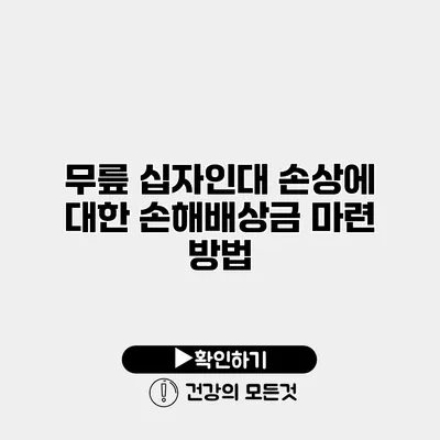 무릎 십자인대 손상에 대한 손해배상금 마련 방법