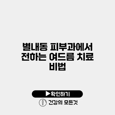 별내동 피부과에서 전하는 여드름 치료 비법