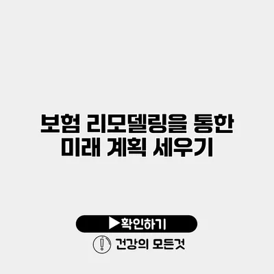 보험 리모델링을 통한 미래 계획 세우기