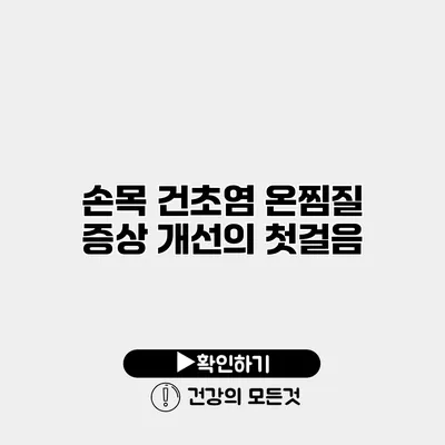 손목 건초염 온찜질 증상 개선의 첫걸음