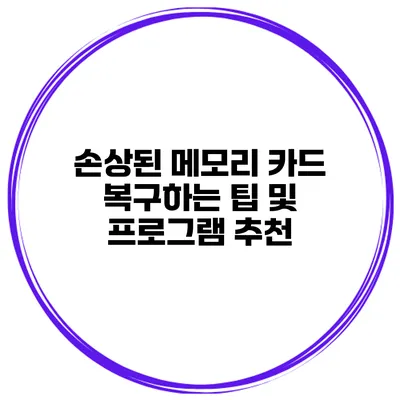 손상된 메모리 카드 복구하는 팁 및 프로그램 추천