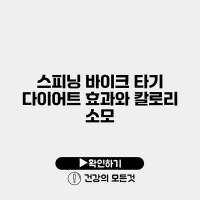 스피닝 바이크 타기 다이어트 효과와 칼로리 소모