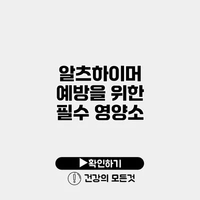 알츠하이머 예방을 위한 필수 영양소