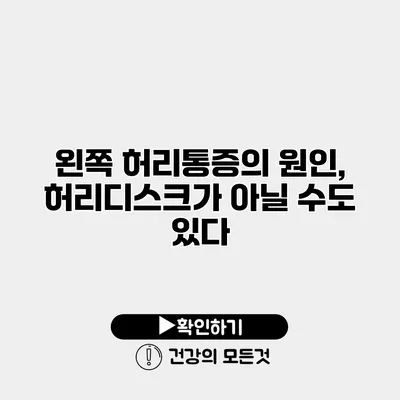 왼쪽 허리통증의 원인, 허리디스크가 아닐 수도 있다