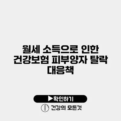 월세 소득으로 인한 건강보험 피부양자 탈락 대응책