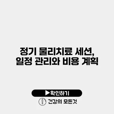 정기 물리치료 세션, 일정 관리와 비용 계획