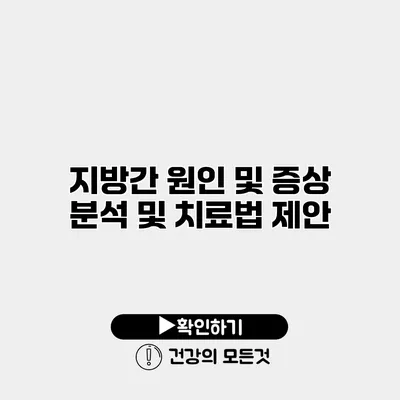 지방간 원인 및 증상 분석 및 치료법 제안