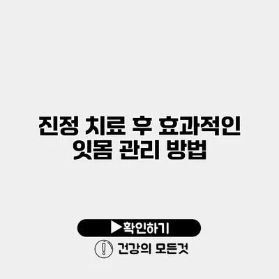 진정 치료 후 효과적인 잇몸 관리 방법