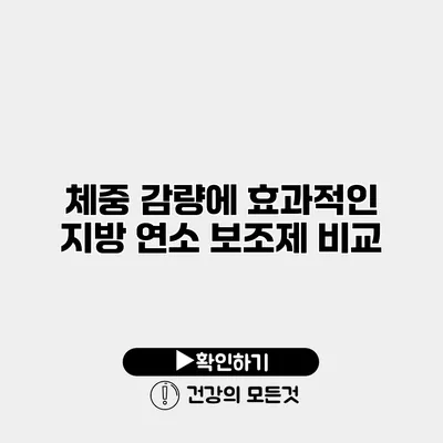 체중 감량에 효과적인 지방 연소 보조제 비교