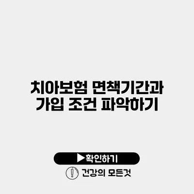 치아보험 면책기간과 가입 조건 파악하기