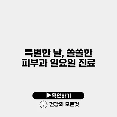 특별한 날, 쏠쏠한 피부과 일요일 진료