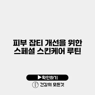 피부 잡티 개선을 위한 스페셜 스킨케어 루틴