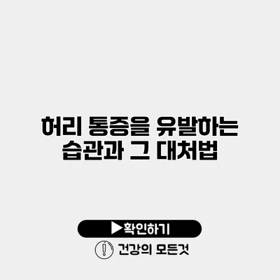 허리 통증을 유발하는 습관과 그 대처법
