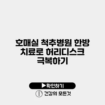 호매실 척추병원 한방 치료로 허리디스크 극복하기
