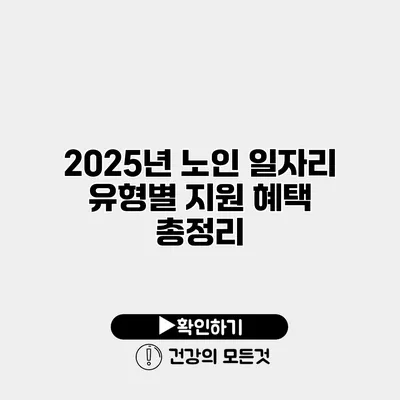 2025년 노인 일자리 유형별 지원 혜택 총정리