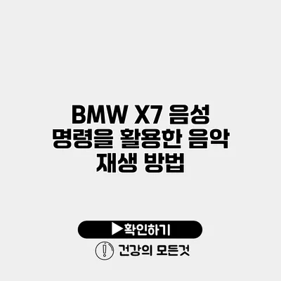 BMW X7 음성 명령을 활용한 음악 재생 방법