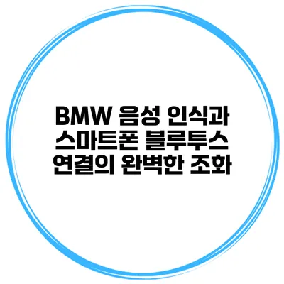 BMW 음성 인식과 스마트폰 블루투스 연결의 완벽한 조화