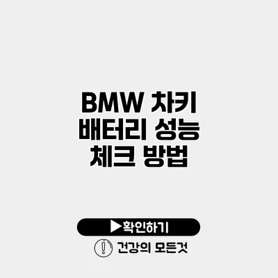 BMW 차키 배터리 성능 체크 방법