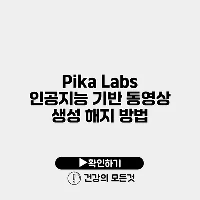 Pika Labs 인공지능 기반 동영상 생성 해지 방법