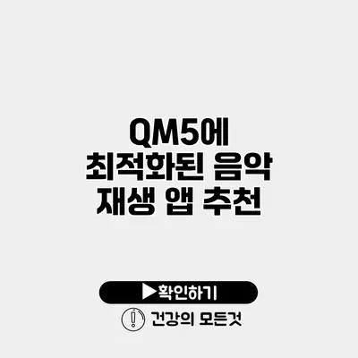 QM5에 최적화된 음악 재생 앱 추천