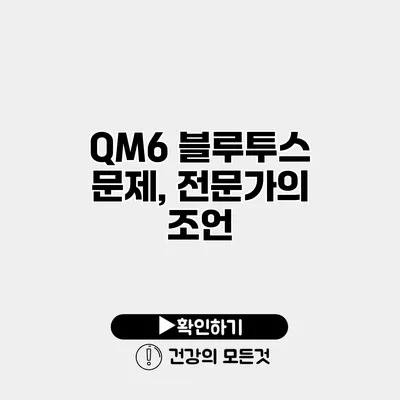 QM6 블루투스 문제, 전문가의 조언