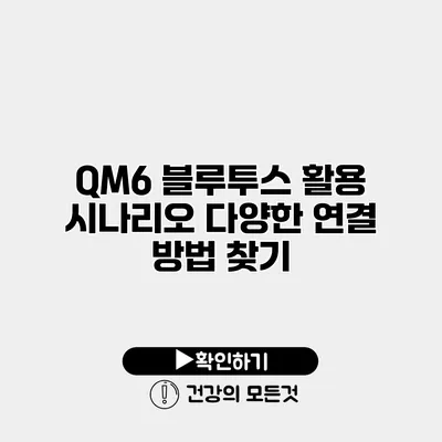 QM6 블루투스 활용 시나리오 다양한 연결 방법 찾기