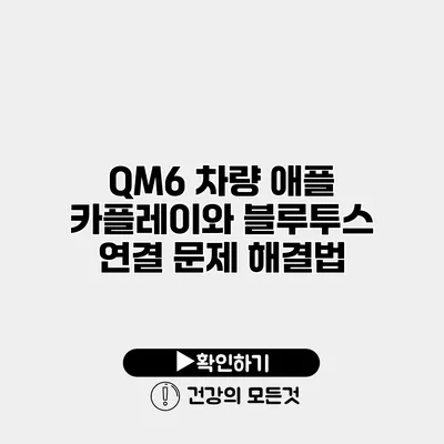 QM6 차량 애플 카플레이와 블루투스 연결 문제 해결법