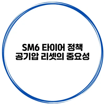 SM6 타이어 정책: 공기압 리셋의 중요성