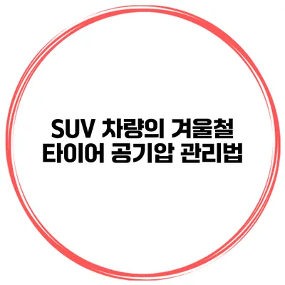 SUV 차량의 겨울철 타이어 공기압 관리법