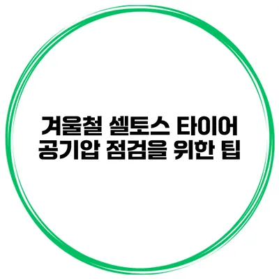 겨울철 셀토스 타이어 공기압 점검을 위한 팁