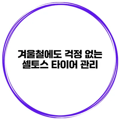겨울철에도 걱정 없는 셀토스 타이어 관리