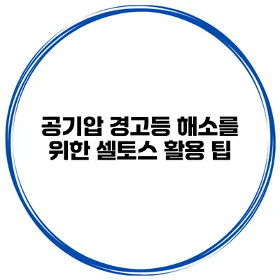 공기압 경고등 해소를 위한 셀토스 활용 팁