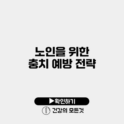 노인을 위한 충치 예방 전략