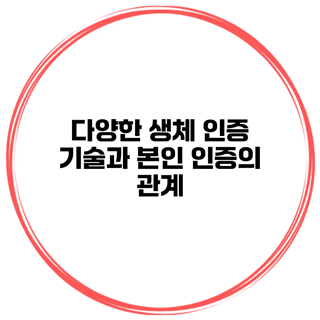 다양한 생체 인증 기술과 본인 인증의 관계