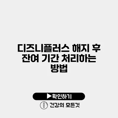 디즈니플러스 해지 후 잔여 기간 처리하는 방법
