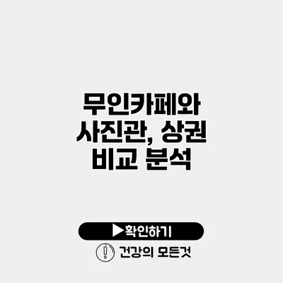 무인카페와 사진관, 상권 비교 분석