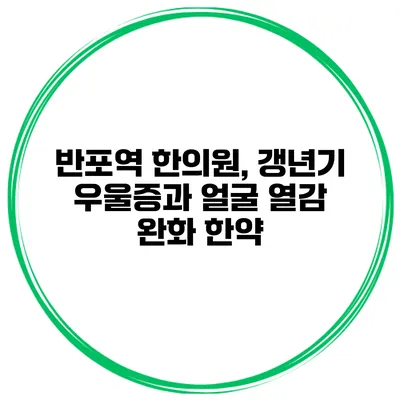 반포역 한의원, 갱년기 우울증과 얼굴 열감 완화 한약