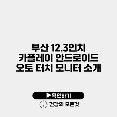 부산 12.3인치 카플레이 안드로이드 오토 터치 모니터 소개