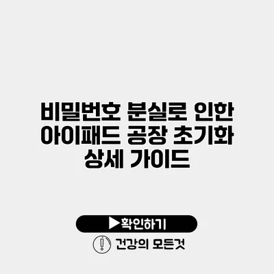 비밀번호 분실로 인한 아이패드 공장 초기화 상세 가이드