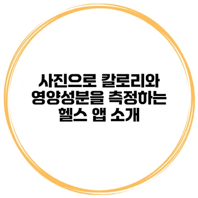 사진으로 칼로리와 영양성분을 측정하는 헬스 앱 소개