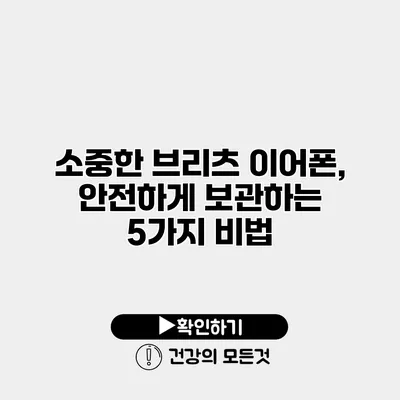 소중한 브리츠 이어폰, 안전하게 보관하는 5가지 비법