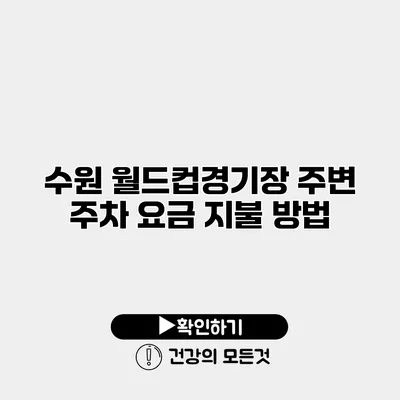 수원 월드컵경기장 주변 주차 요금 지불 방법