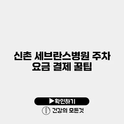 신촌 세브란스병원 주차 요금 결제 꿀팁